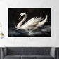 Wandbild Kunstwerk Schwan auf lebendigem Wasser Pinselstrich Eleganz modern