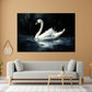 Wandbild Kunstwerk Schwan im Wasser mit Spiegelung Eleganz Naturstil modern