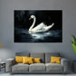Wandbild Kunstwerk Schwan im Wasser mit Spiegelung Eleganz Naturstil modern