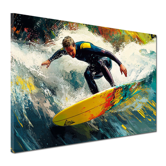 Wandbild Kunstwerk Sport Surfen Welle Dynamik