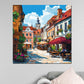 Wandbild Kunstwerk Städte Altstadt Flair Straßencafé Blumen Farbenpracht modern