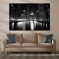 Wandbild Kunstwerk Städte Chicago USA Skyline Lichter Spiegelung schwarz weiß