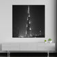 Städte Dubai Hochhaus Burj Khalifa Licht schwarz weiß Wandbild Kunstwerk