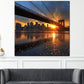 Wandbild Kunstwerk Städte New York Brücke Sonnenlicht Spiegelung Architektur
