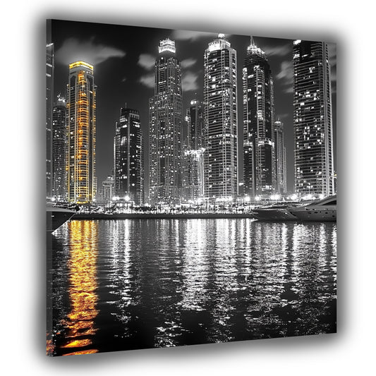 Wandbild Kunstwerk Städte New York Hochhäuser Wasserreflexion Eleganz modern