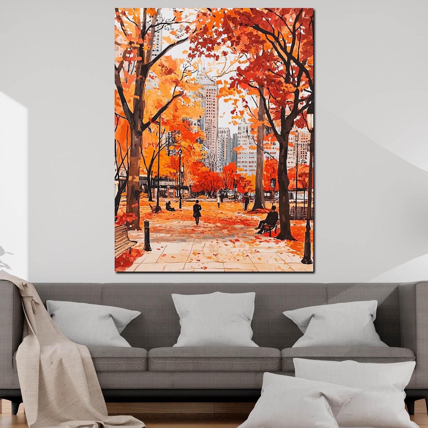 Wandbild Kunstwerk Städte New York Park Herbstfarben Natur Architektur