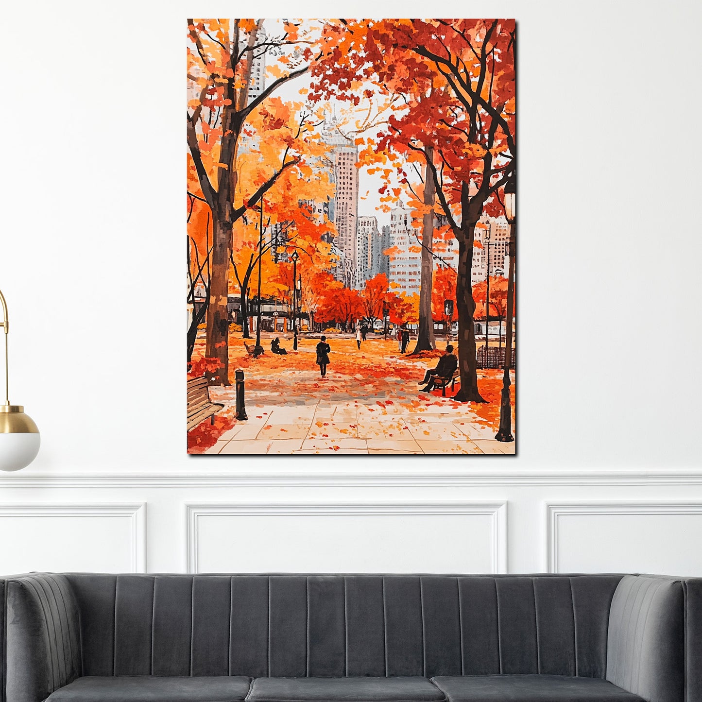 Wandbild Kunstwerk Städte New York Park Herbstfarben Natur Architektur