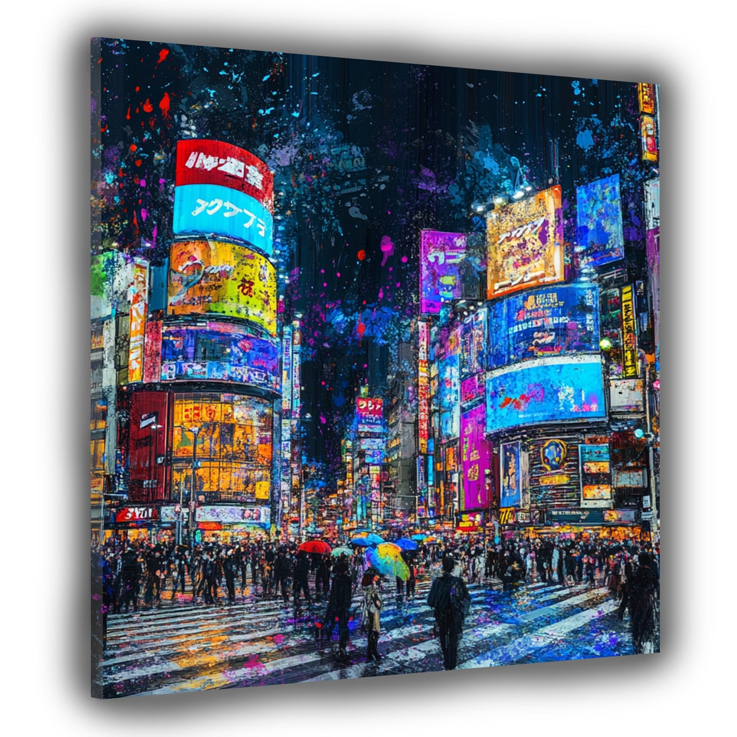 Wandbild Kunstwerk Städte New York Pop Art Menschenmenge Farbenpracht modern