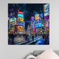 Wandbild Kunstwerk Städte New York Pop Art Menschenmenge Farbenpracht modern