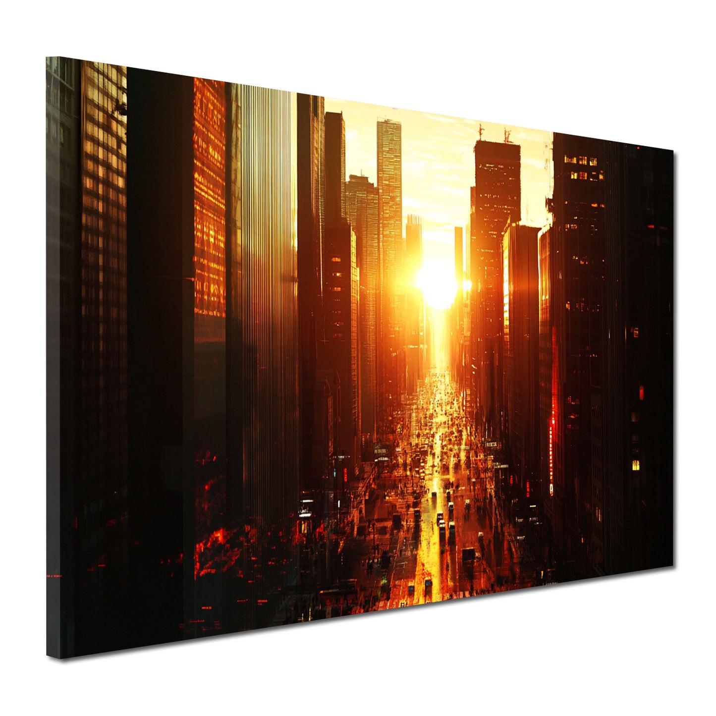 Städte New York Sonnenuntergang Architektur modern Wandbild Kunstwerk