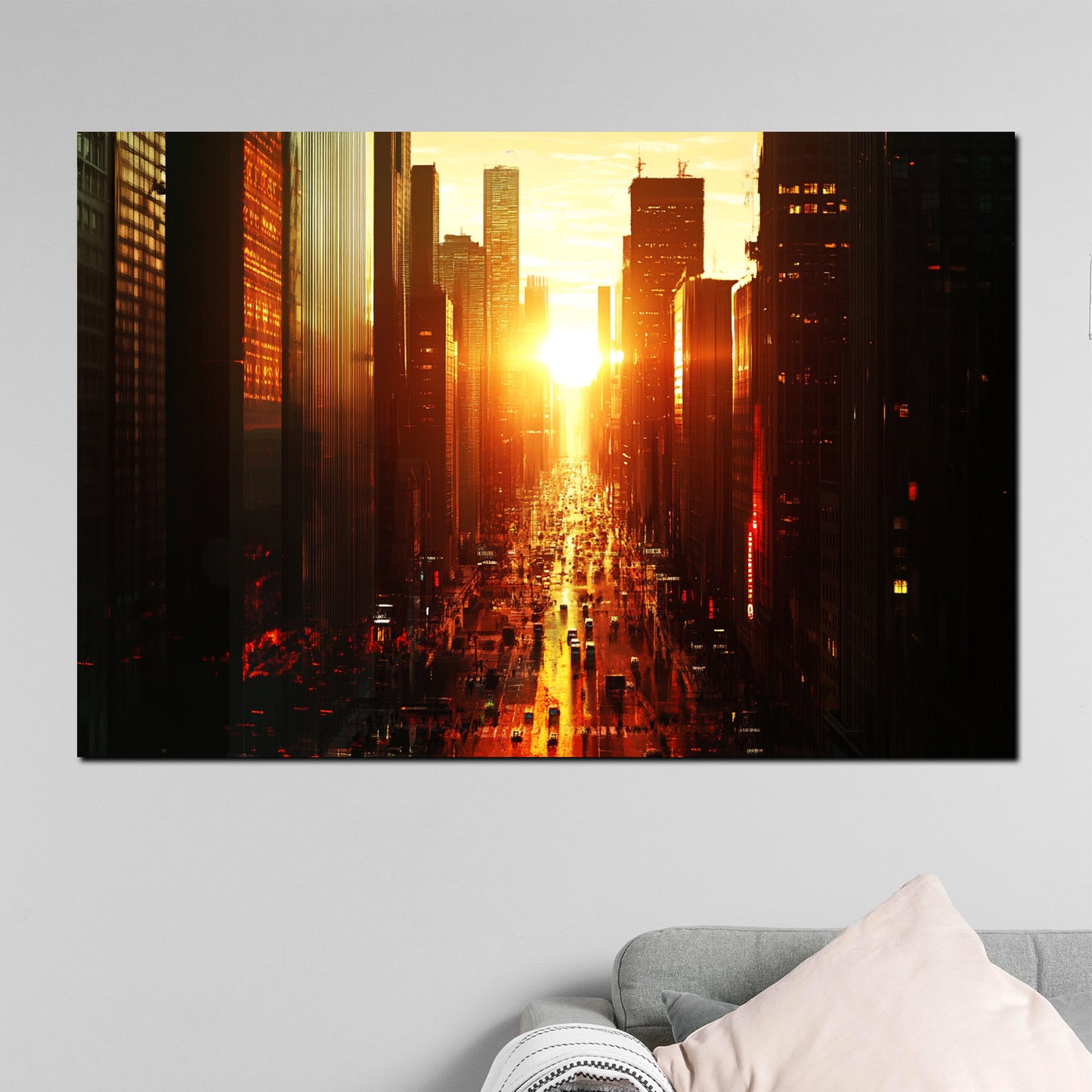 Städte New York Sonnenuntergang Architektur modern Wandbild Kunstwerk