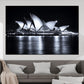 Wandbild Kunstwerk Städte Sydney Opernhaus Architektur Nacht Wasser Spiegelung