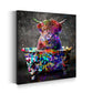 Stier in Badewanne Graffiti Street Art Style Wandbild Kunstwerk