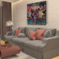 Street Art Bulldogge mit Krone Graffiti Art Wandbild Kunstwerk
