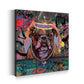 Street Art Bulldogge mit Krone Graffiti Art Wandbild Kunstwerk