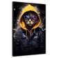 Street Art Katze im Hoodie und Sonnenbrille Wandbild Kunstwerk