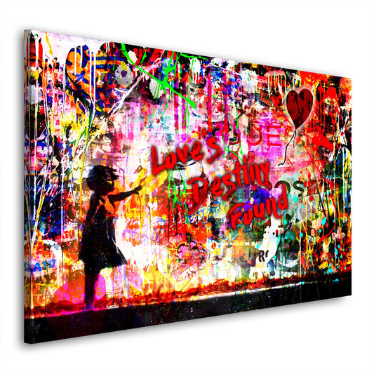 Wandbild Kunstwerk Street Art Love Is Destiny Found