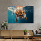 Wandbild Kunstwerk Tiger Kraft Tiermotiv Wasser Dynamik modern