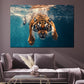 Wandbild Kunstwerk Tiger Kraft Tiermotiv Wasser Dynamik modern