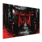 Wandbild Kunstwerk Torii Pfad Japan Tempel rot schwarz mystisch
