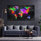Weltkarte Pop Art Abstract Black Edition Wandbild Kunstwerk