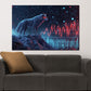 Wolf mit Aktienchart Börse futuristisch Wandbild Kunstwerk