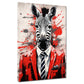 Zebra abstrakt im Anzug Pop Art Black Style Wandbild Kunstwerk
