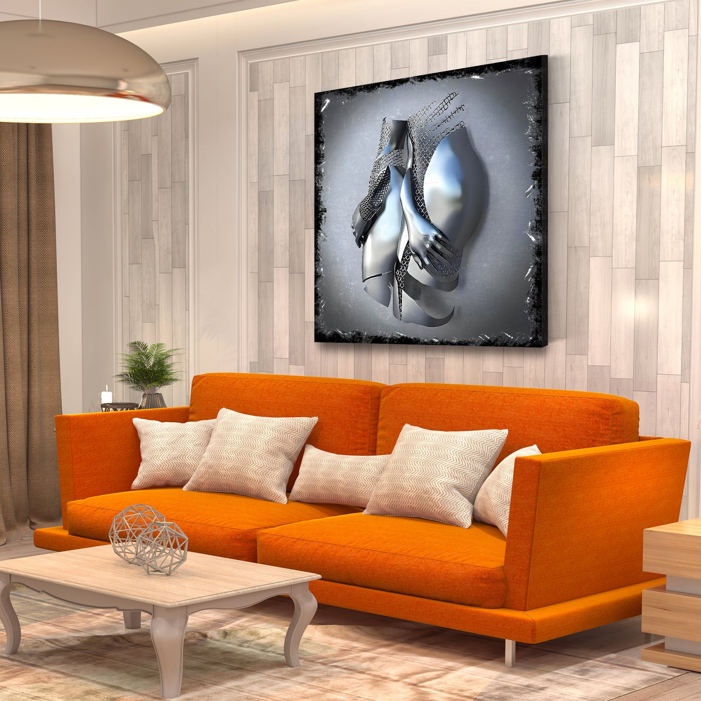 Abstrakt Metallfigur 2 Körper Metall Wandkunst Wandbild Kunstwerk