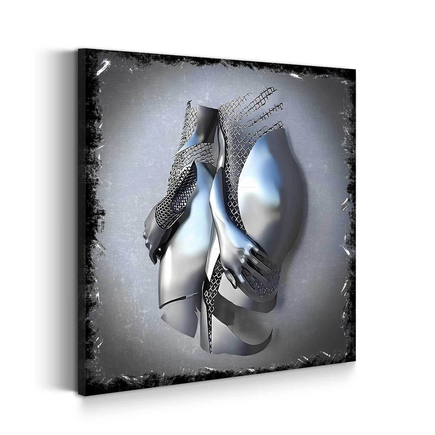 Abstrakt Metallfigur 2 Körper Metall Wandkunst Wandbild Kunstwerk