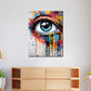 Wandbild Kunstwerk abstrakt Auge Pop Art Bunt
