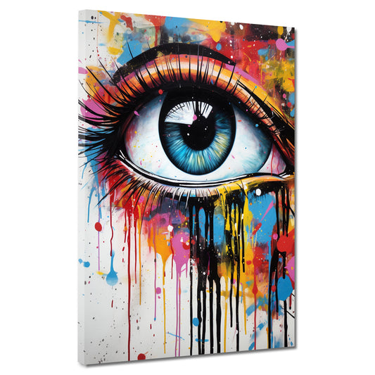 Wandbild Kunstwerk abstrakt Auge Pop Art Bunt