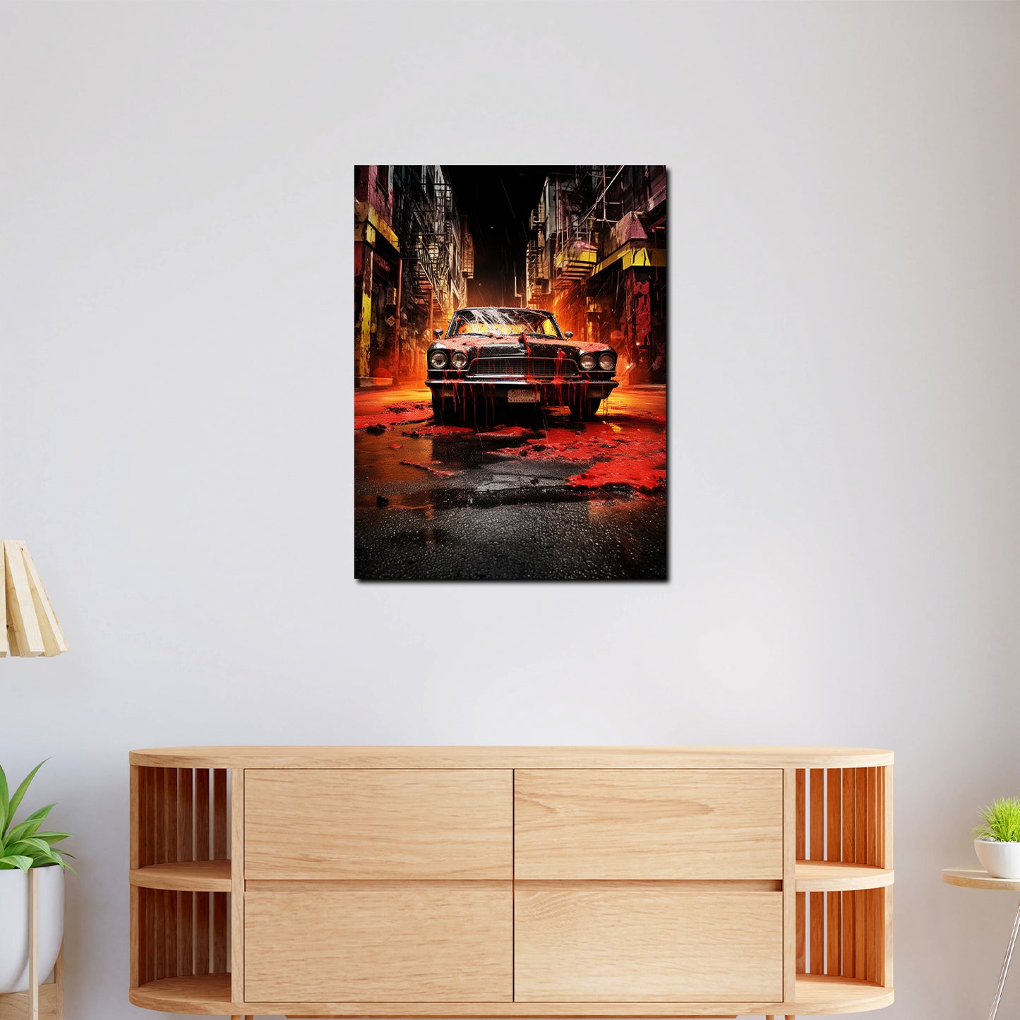 Abstrakt Auto Oldtimer Wandbild Kunstwerk