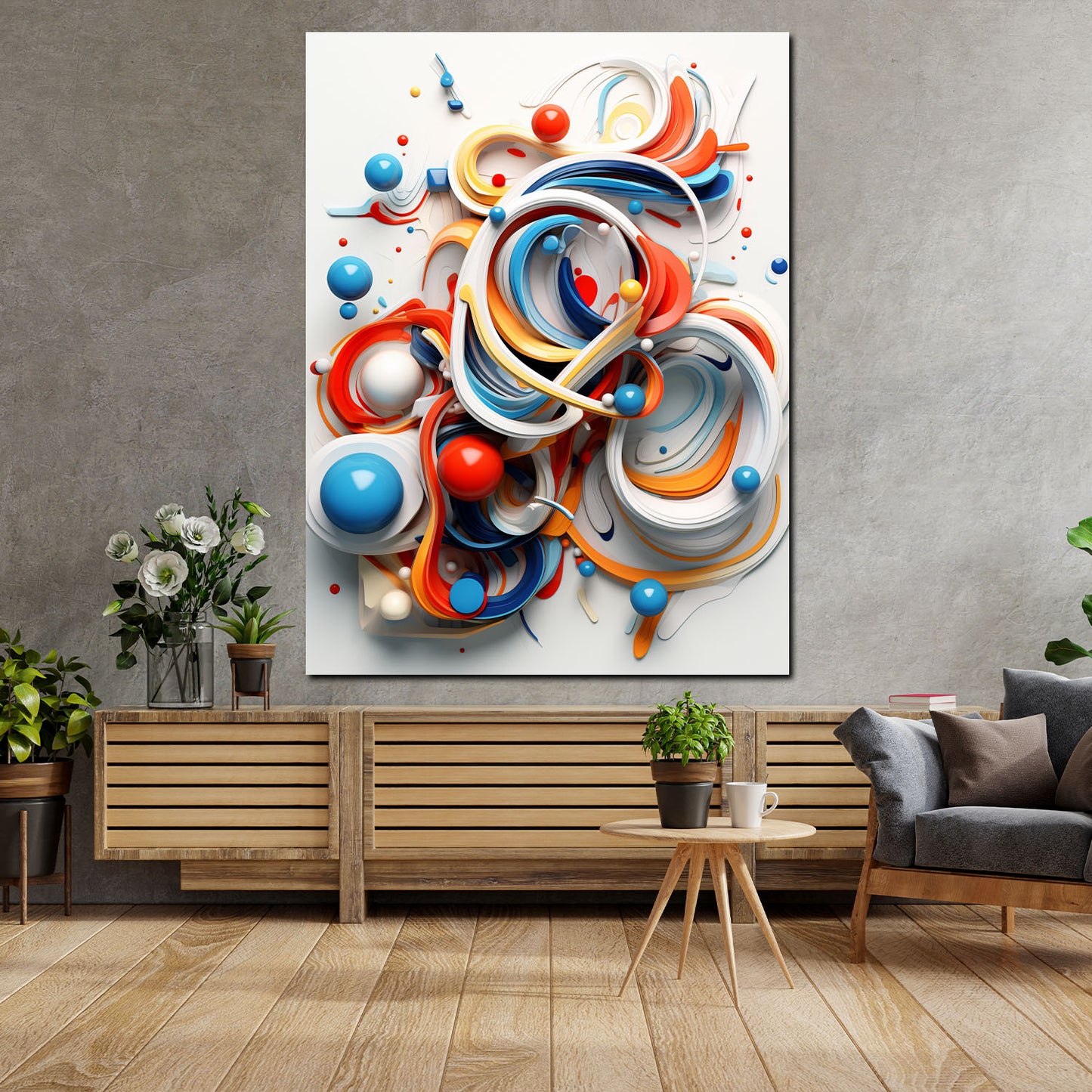 Abstrakt Beautiful Colour White Wandbild Kunstwerk