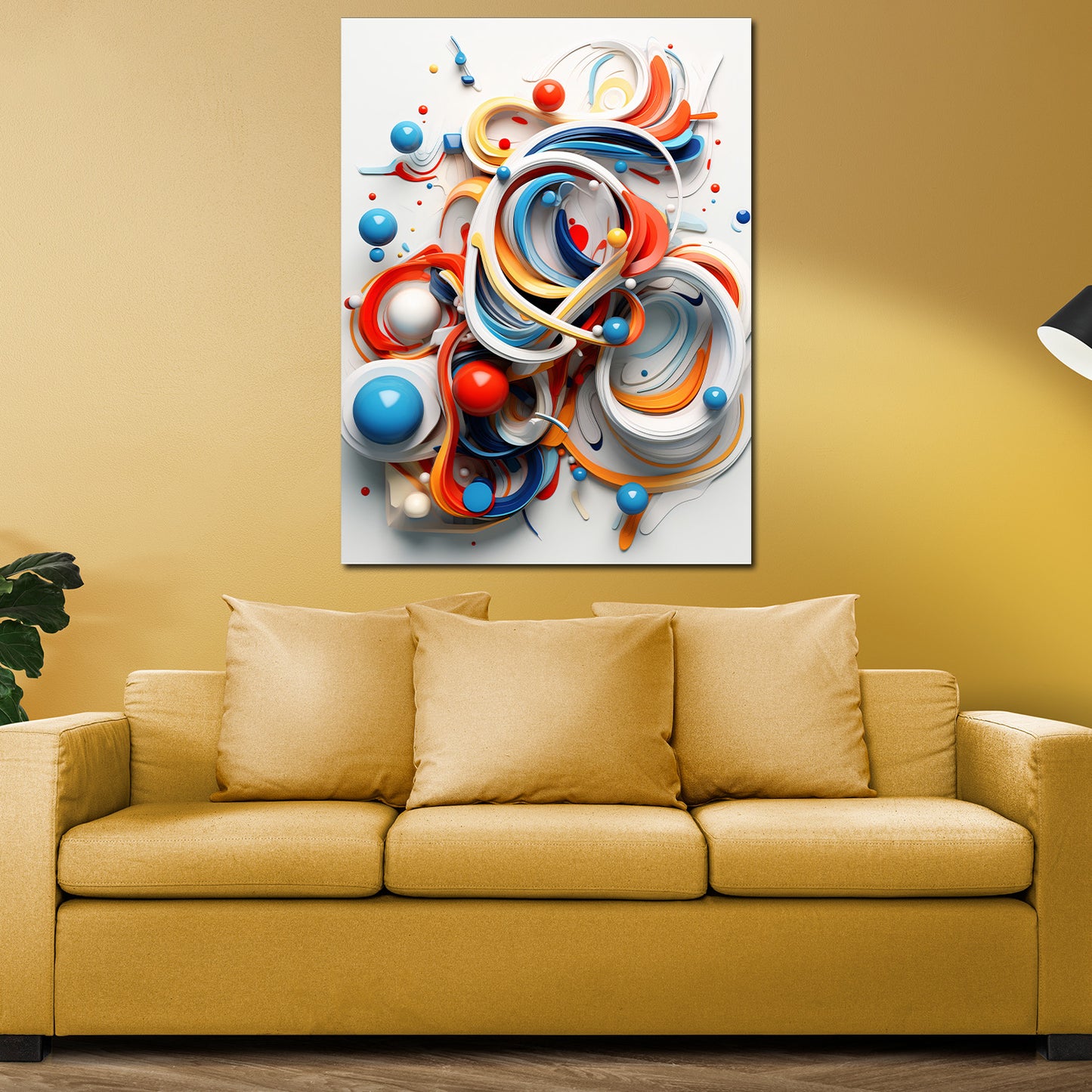 Abstrakt Beautiful Colour White Wandbild Kunstwerk