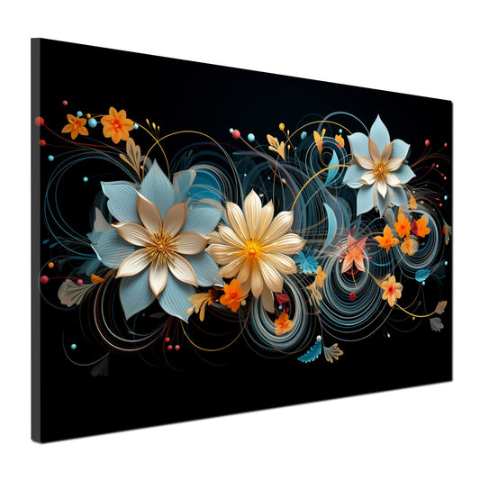 Abstrakt Blumen Black Style Wandbild Kunstwerk