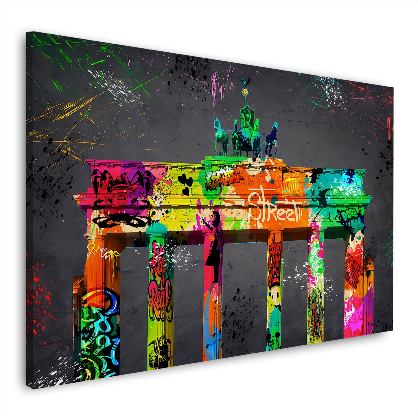 Abstrakt Brandenburger Tor Graffiti Style Wandbild Kunstwerk