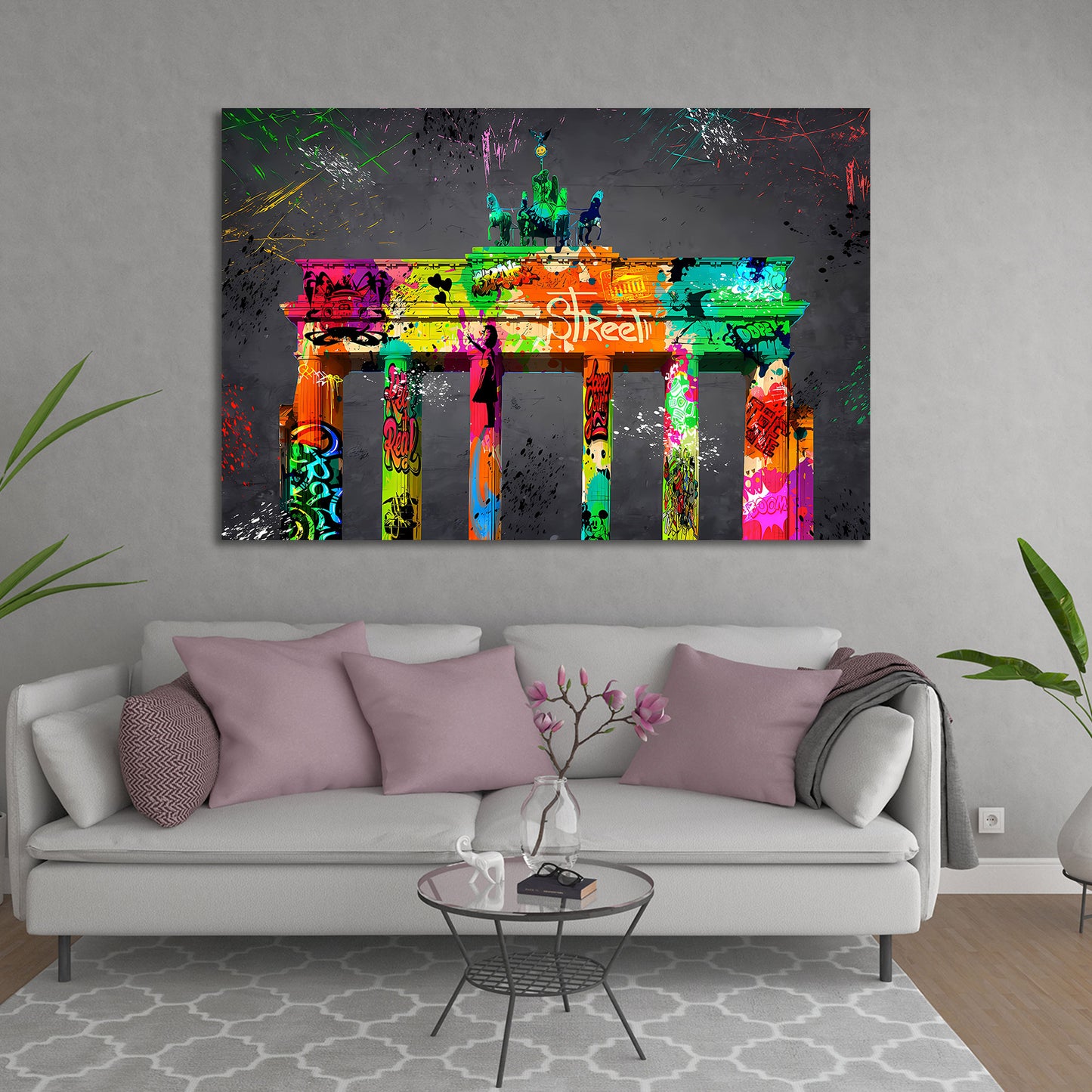 Abstrakt Brandenburger Tor Graffiti Style Wandbild Kunstwerk