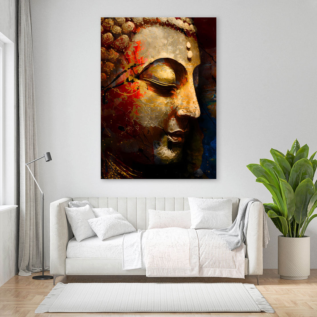 Wandbild Kunstwerk abstrakt Buddha meditativ