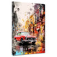 Abstrakt City Auto Oldtimer Wandbild Kunstwerk