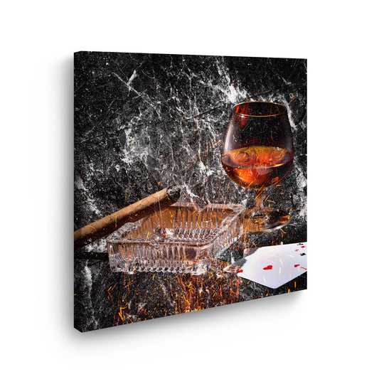 Abstrakt Glas Whiskey Wandbild Kunstwerk
