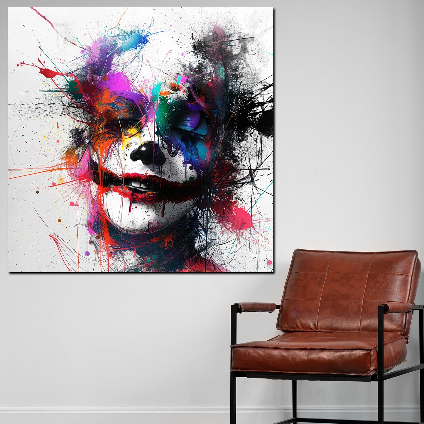 Wandbild Kunstwerk abstrakt Joker Gesicht Pop Art