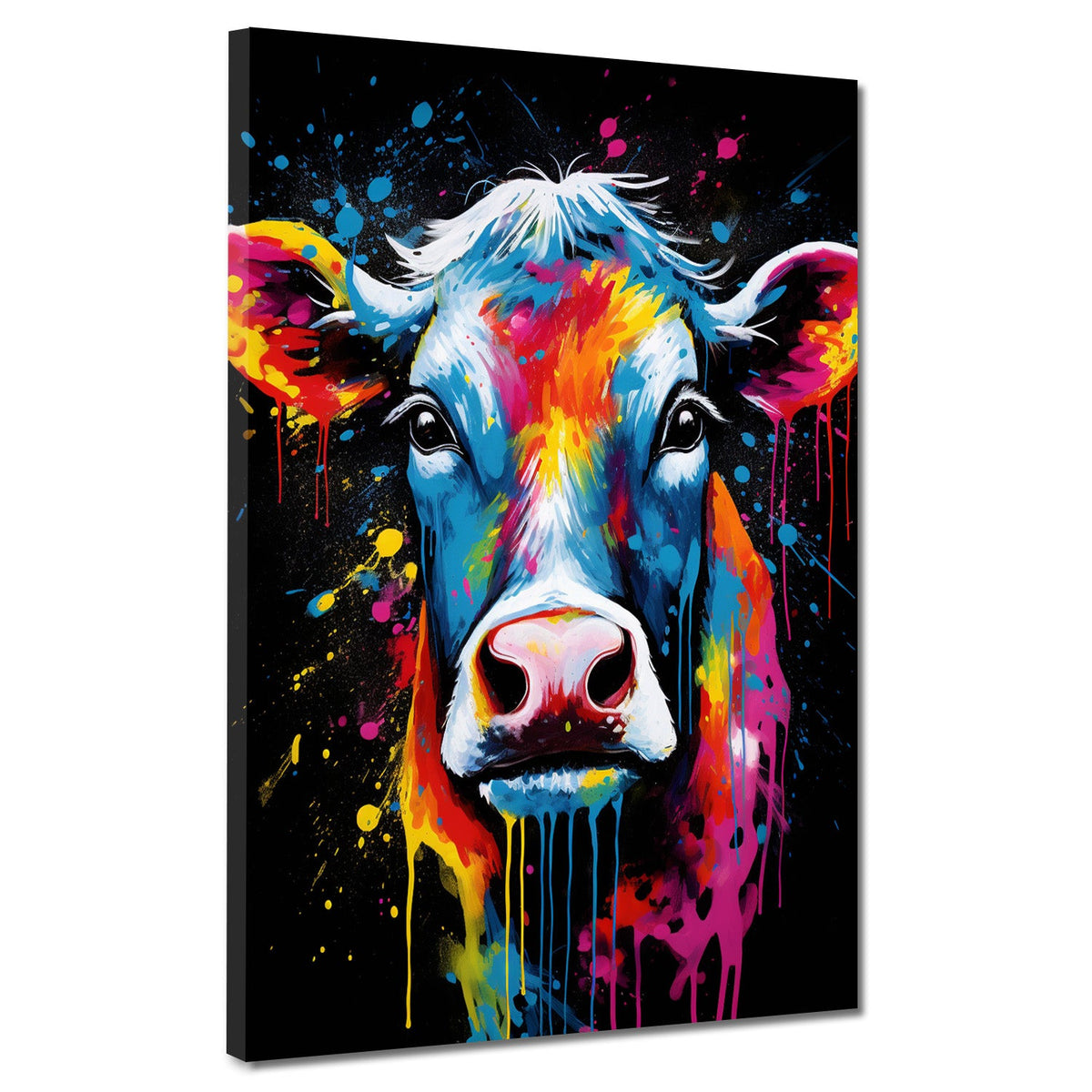 Abstrakt Kuh Pop Art Style Wandbild Kunstwerk