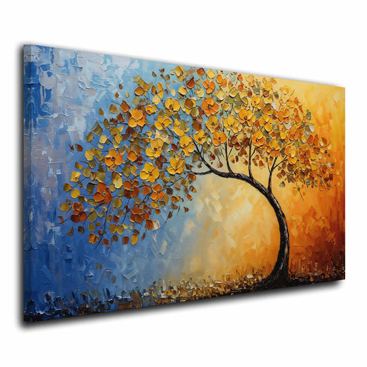 Wandbild Kunstwerk abstrakt Lebensbaum Herbstfarben Natur modern