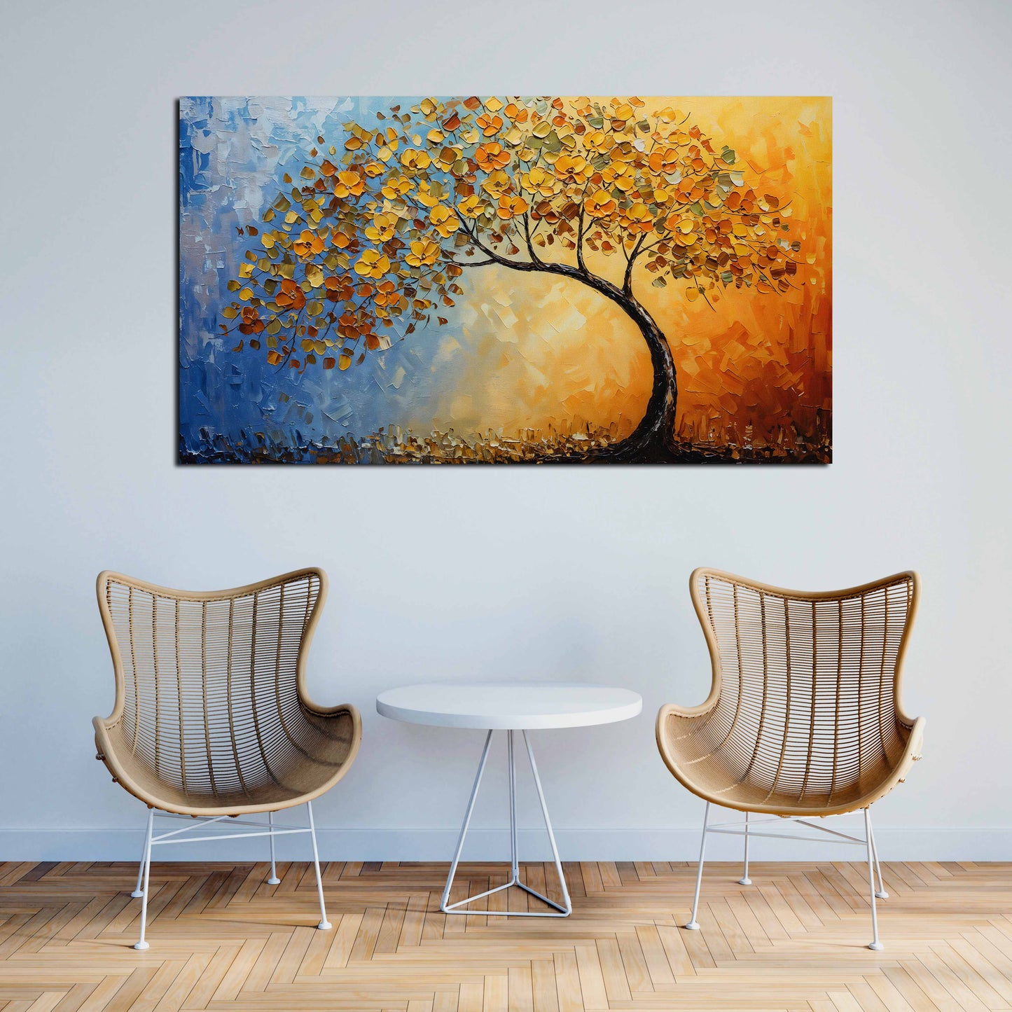 Wandbild Kunstwerk abstrakt Lebensbaum Herbstfarben Natur modern