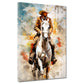 Kunstwerk Cowboy Western Wandbild Mann auf Pferd Pop Art