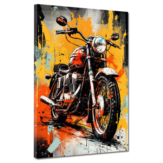 Wandbild Kunstwerk abstrakt Motorrad Street Art Style