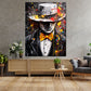Abstrakt Pop Art Mann mit Fliege Wandbild Kunstwerk