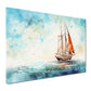 Abstrakt Segelschiff Blue Style Wandbild Kunstwerk
