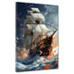 Abstrakt Segelschiff auf hoher See Colour Splatter Wandbild Kunstwerk