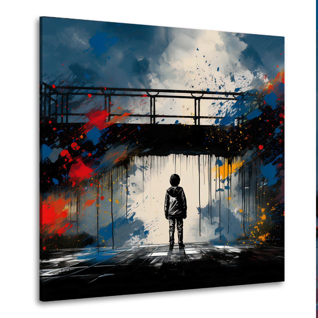 Abstrakt Street Art Bridge Wandbild Kunstwerk